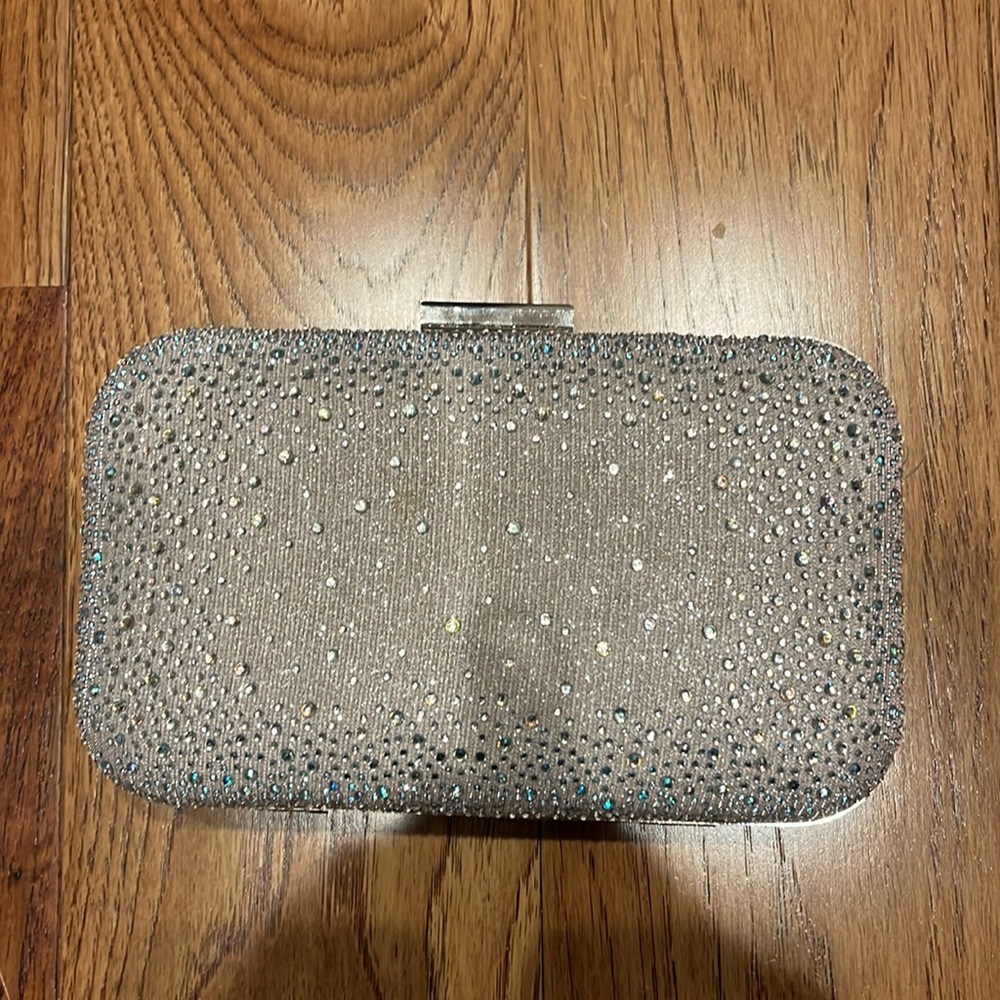 Jessica McClintock evening clutch with straps rhinestones